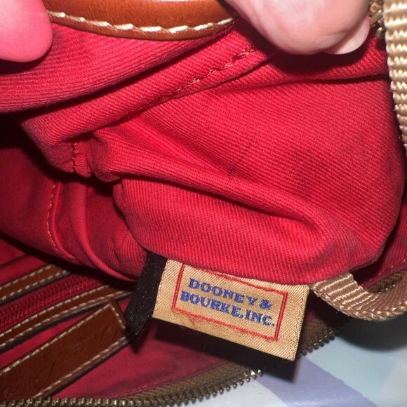 Dooney and Bourke Hobo Luxe Leather Lizard Embossed Brown And Red In Color - Picture 5 of 11